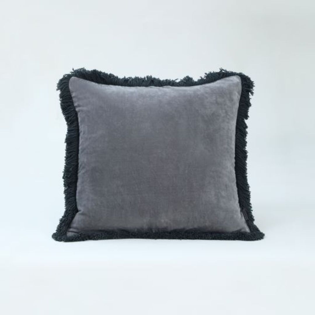 MM Linen - Sabel Cushion - Grey-Charcoal image 0